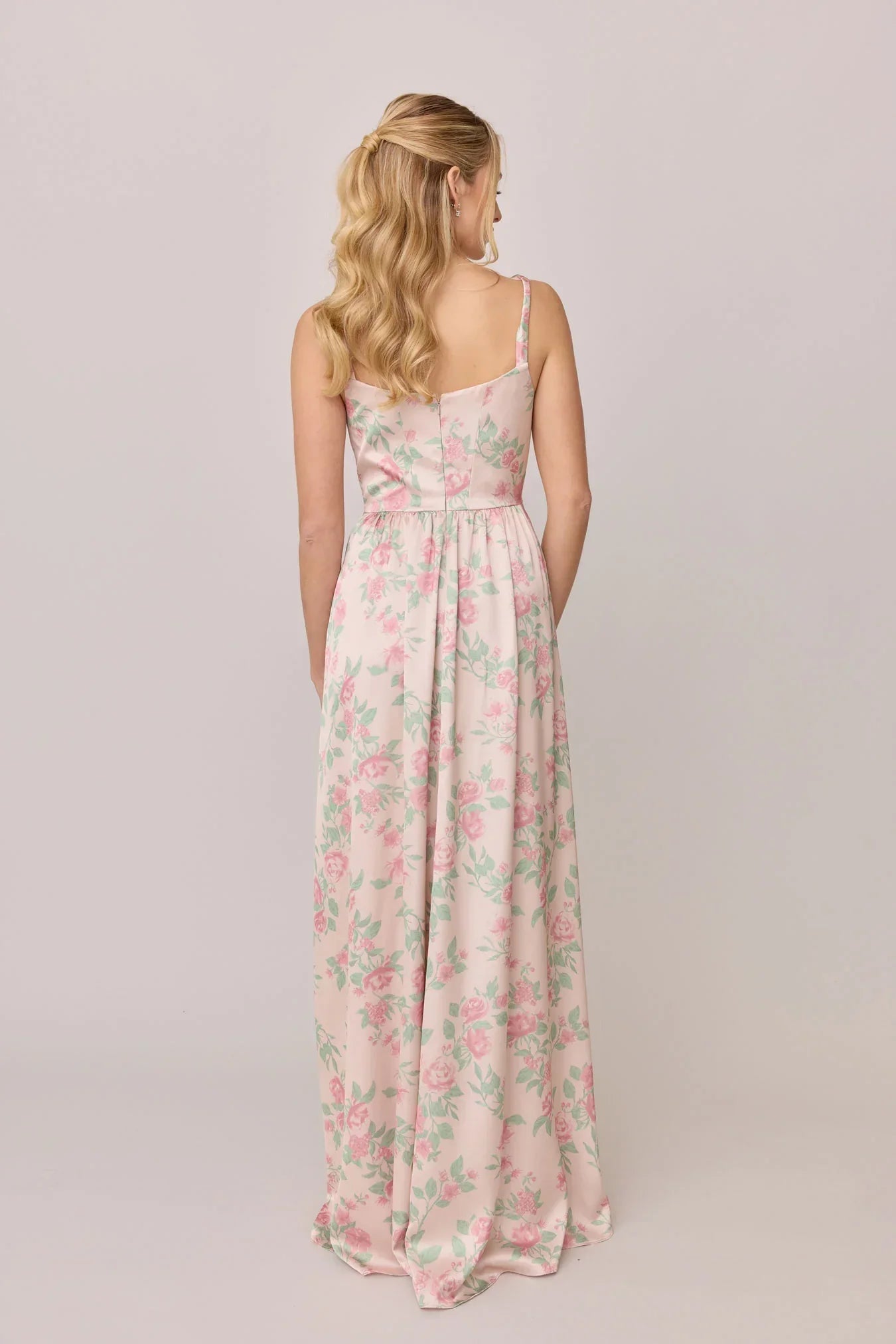 Satin Floral Print Dress | Made To Order