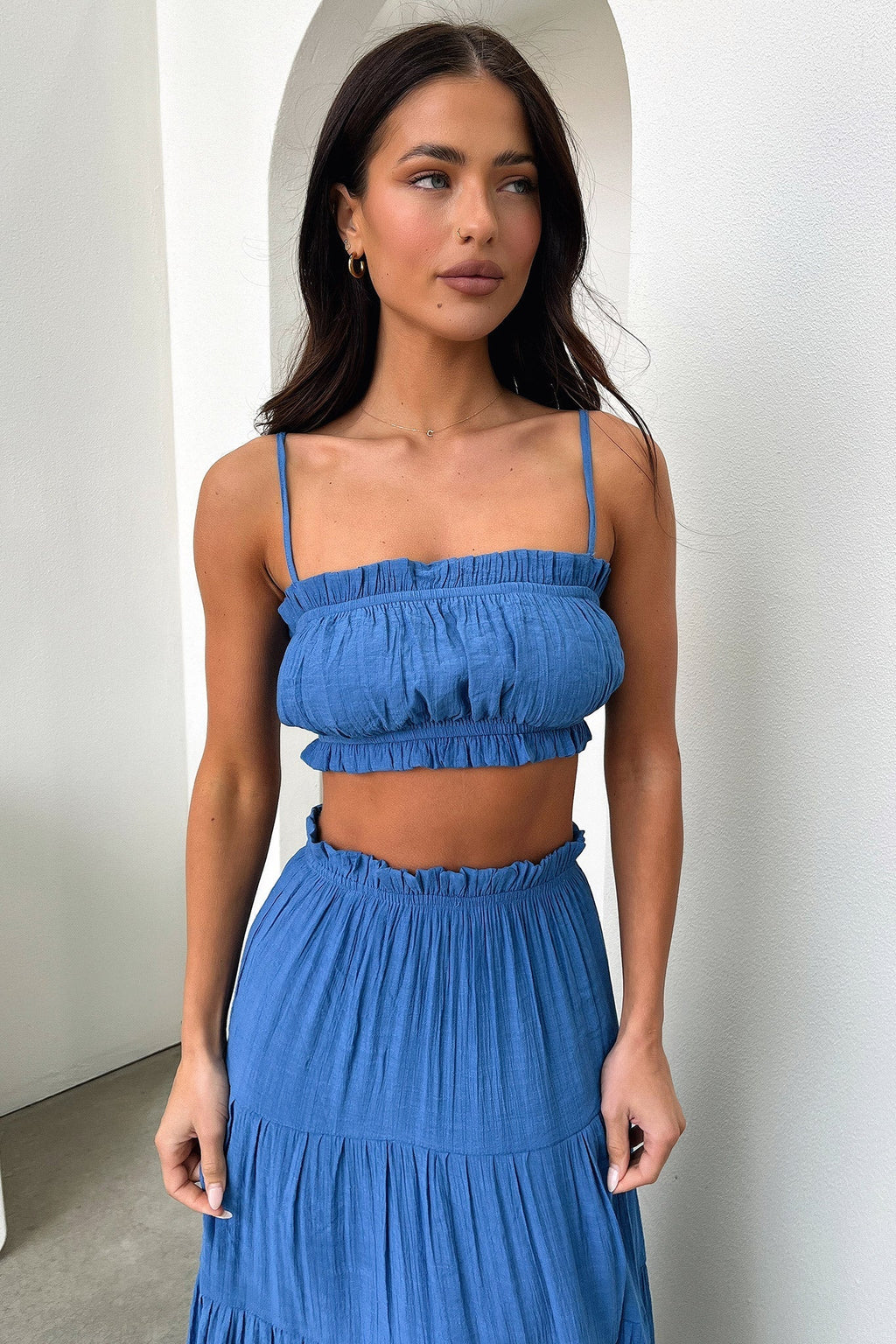 Selina Tiered Maxi Skirt - Royal Blue