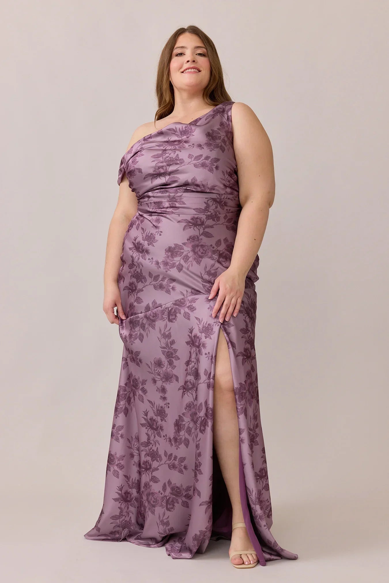 Satin Floral Print Dress | Made To Order