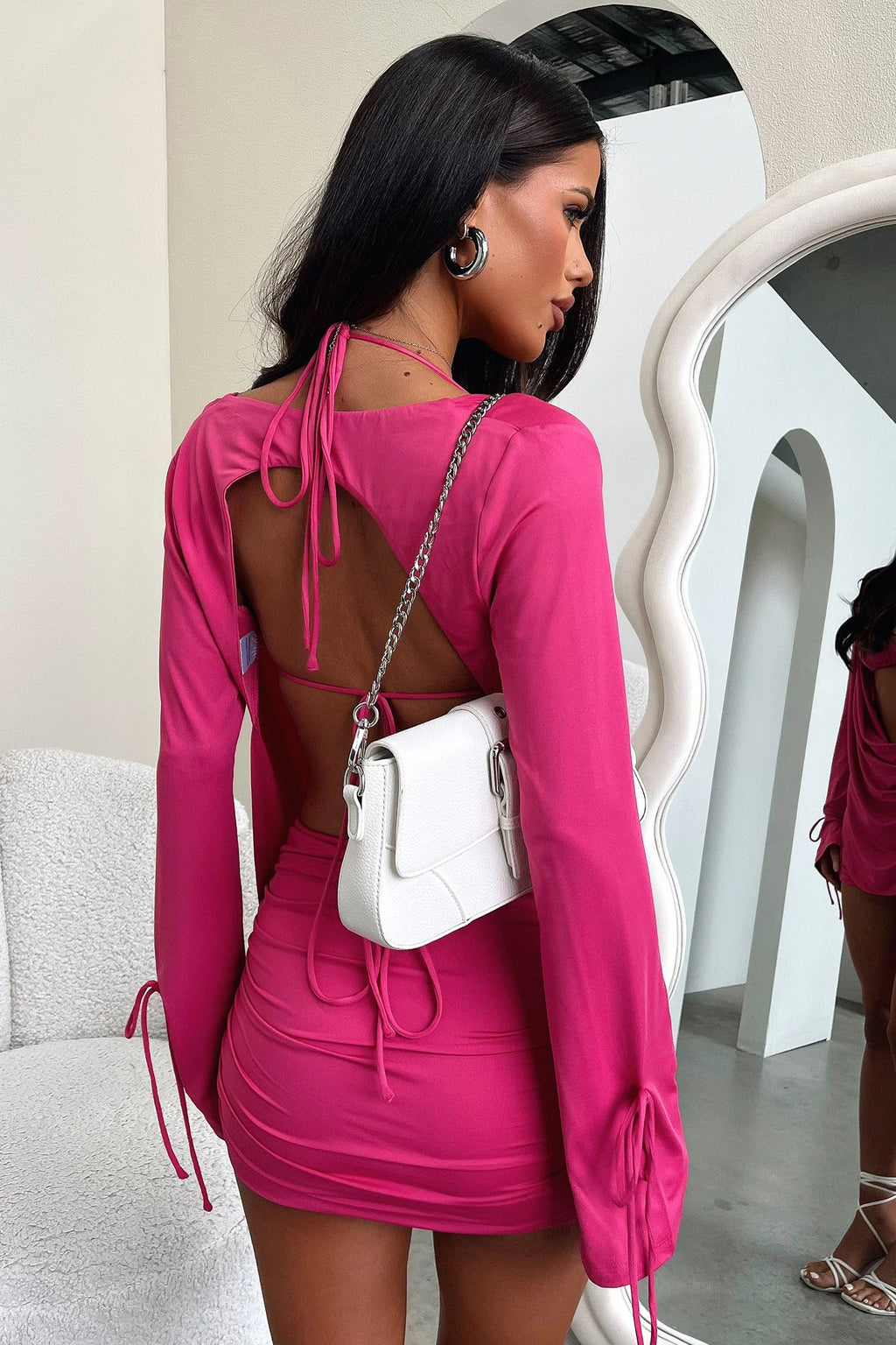 Cardi Mini Skirt - Hot Pink
