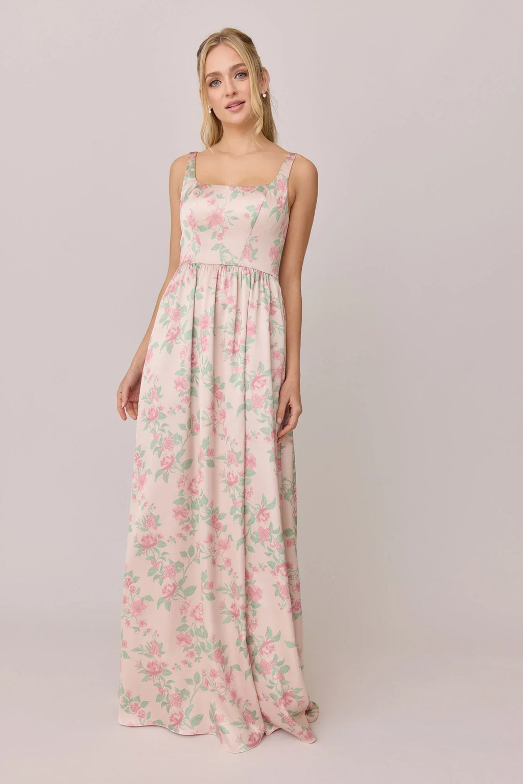 Satin Floral Print Dress | Made To Order