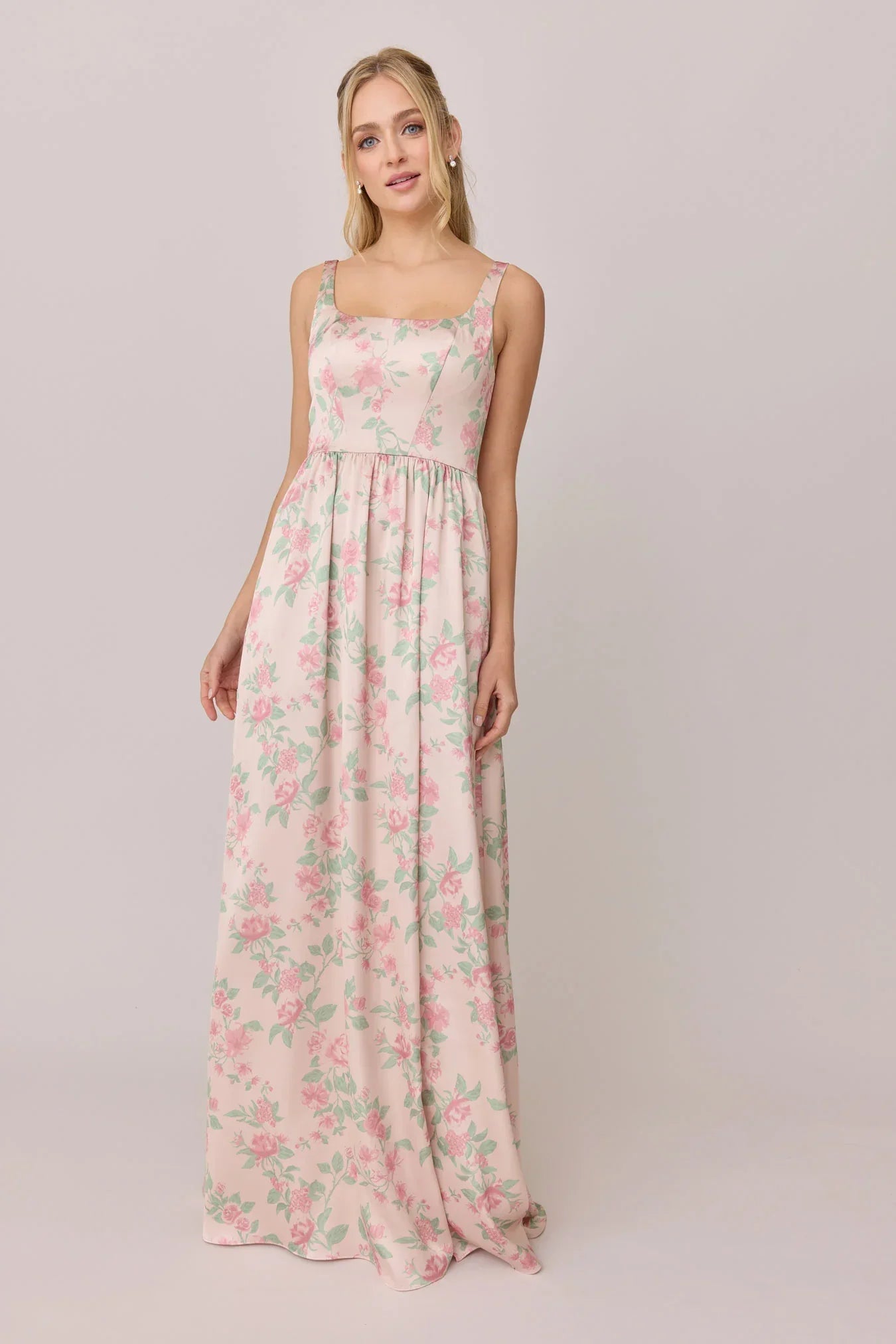 Satin Floral Print Dress | Made To Order