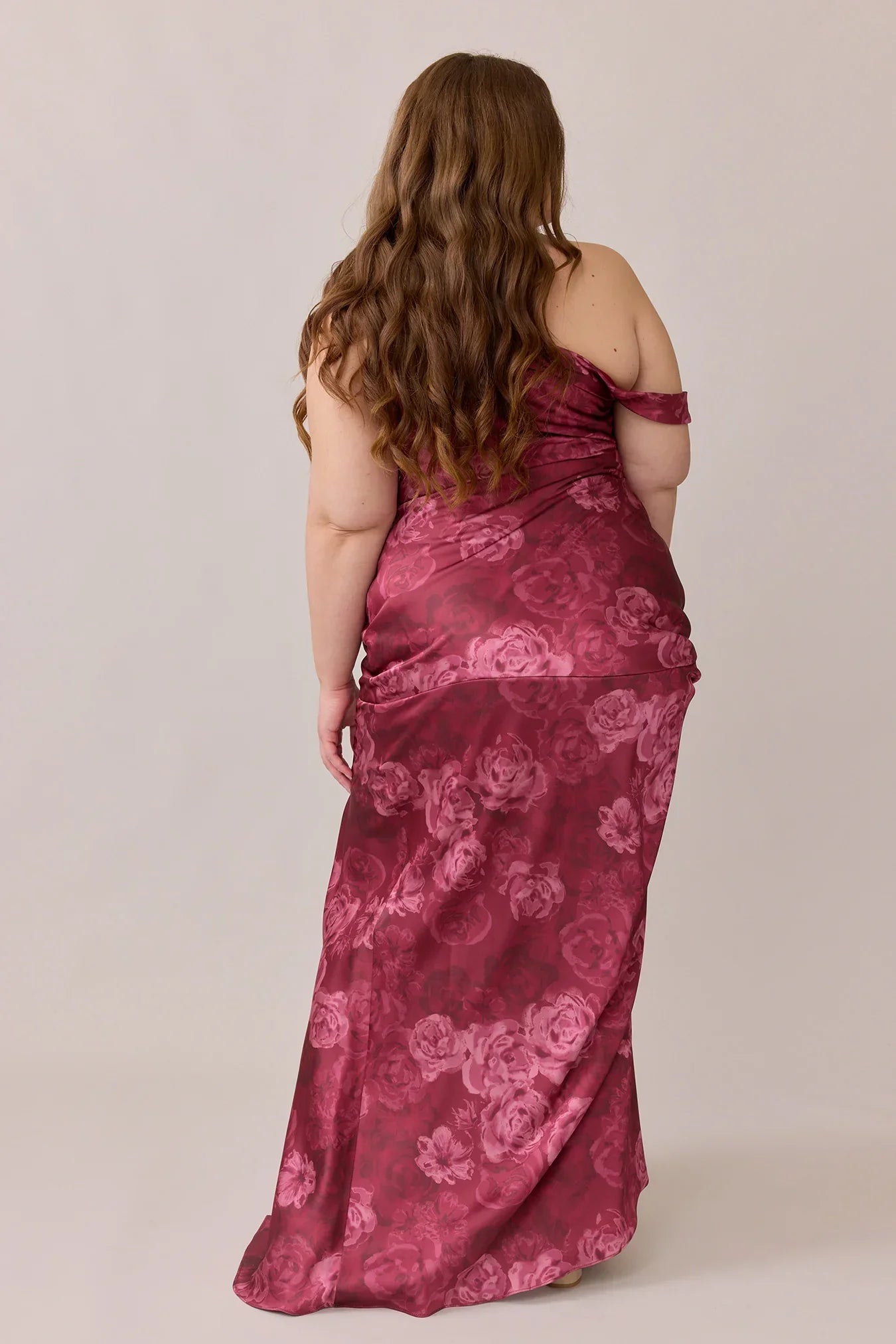 Satin Floral Print Dress | Made To Order