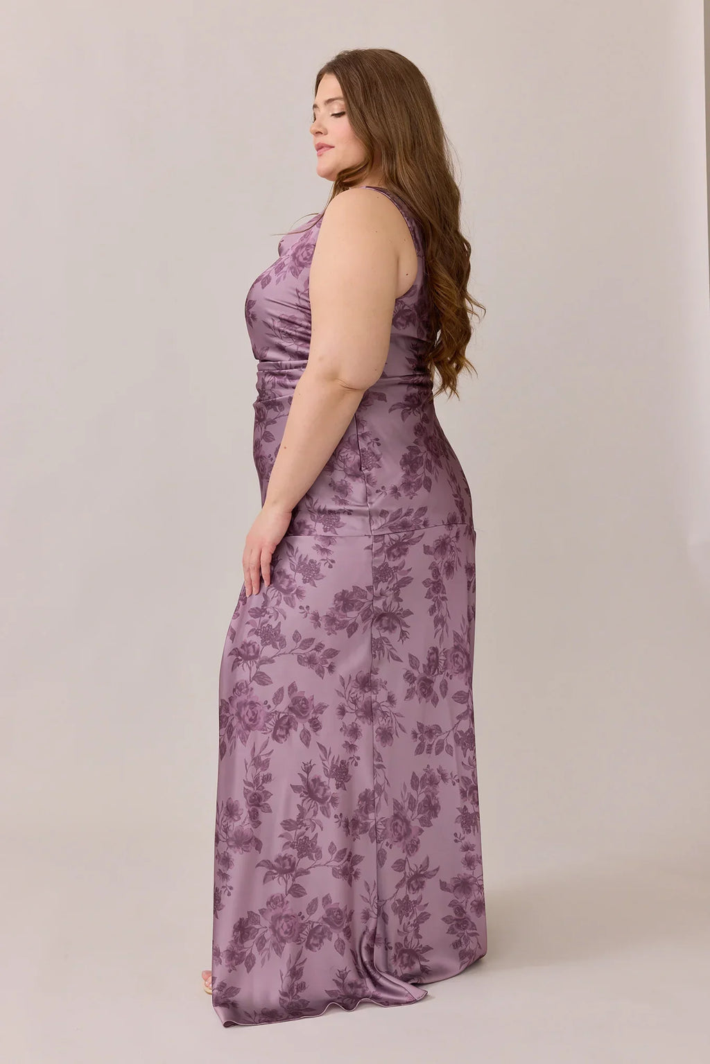 Satin Floral Print Dress | Made To Order